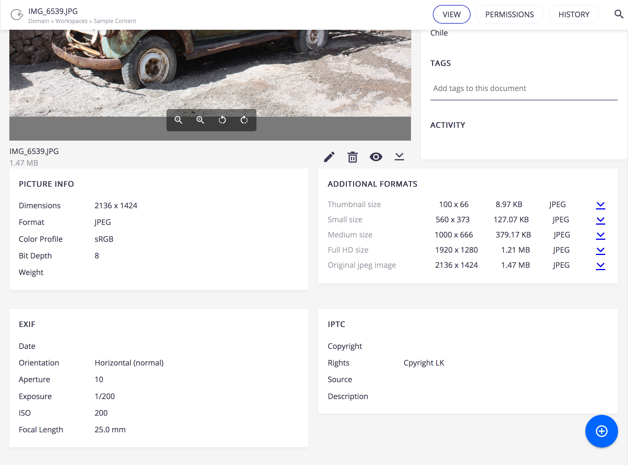 Picture document type layout