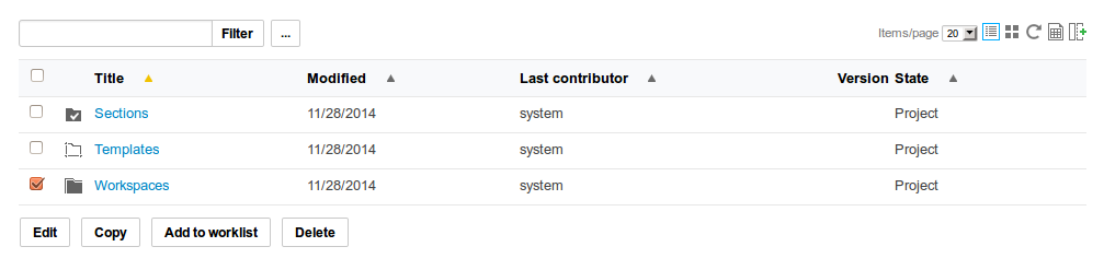 Typical Content View Display