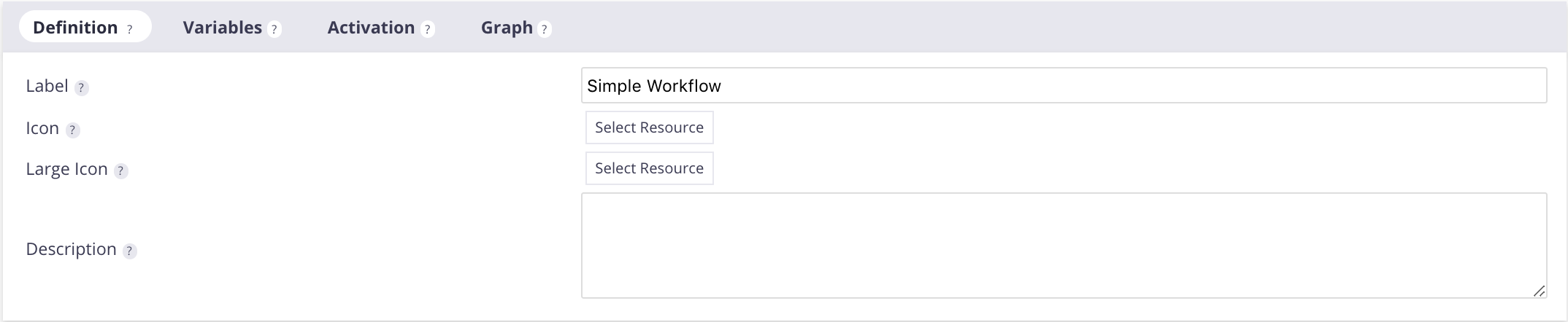 Workflow Definition Tab