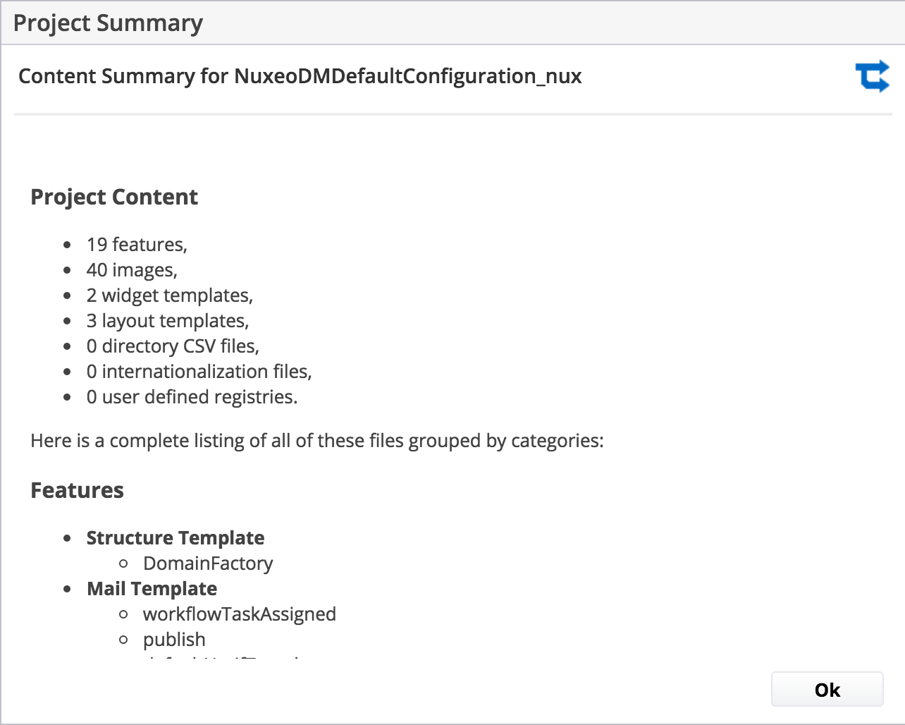 Application Template details 