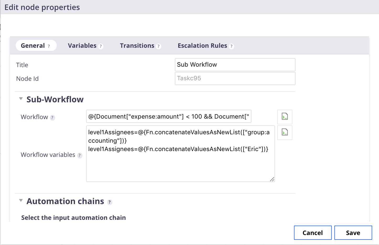 Main Workflow General Node